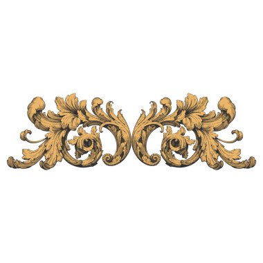 Dekoratif Barok Süsleme ögesi, vektör illüstrasyonu