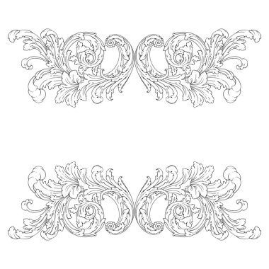 Dekoratif Barok Süsleme ögesi, vektör illüstrasyonu