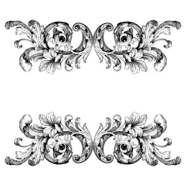Dekoratif Barok Süsleme ögesi, vektör illüstrasyonu