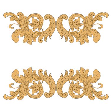 Dekoratif Barok Süsleme ögesi, vektör illüstrasyonu