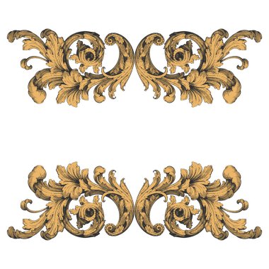 Dekoratif Barok Süsleme ögesi, vektör illüstrasyonu
