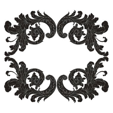 Dekoratif Barok Süsleme ögesi, vektör illüstrasyonu