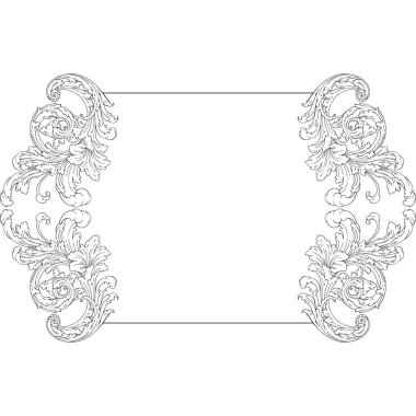 Dekoratif Barok Süsleme ögesi, vektör illüstrasyonu