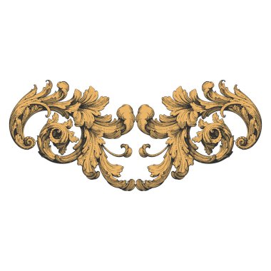 Dekoratif Barok Süsleme ögesi, vektör illüstrasyonu