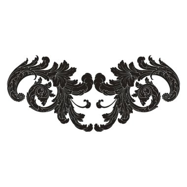 Dekoratif Barok Süsleme ögesi, vektör illüstrasyonu