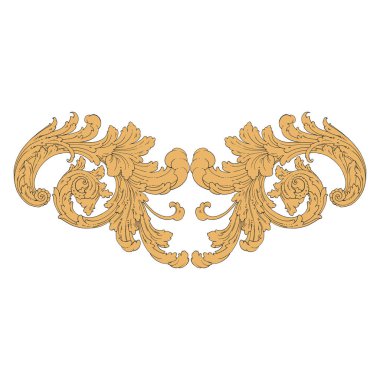 Dekoratif Barok Süsleme ögesi, vektör illüstrasyonu