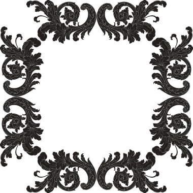 Dekoratif Barok Süsleme ögesi, vektör illüstrasyonu