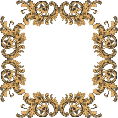 Dekoratif Barok Süsleme ögesi, vektör illüstrasyonu