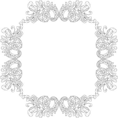 Dekoratif Barok Süsleme ögesi, vektör illüstrasyonu