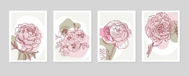 Duvar Dekorasyonu, Kartpostal, Sosyal Medya Afişi, Broşür Kapak Tasarımı için Soyut El Resimleri. Modern Soyut Boyama Sanatı. Vektör Deseni