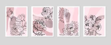 Duvar Dekorasyonu, Kartpostal, Sosyal Medya Afişi, Broşür Kapak Tasarımı için Soyut El Resimleri. Modern Soyut Boyama Sanatı. Vektör Deseni