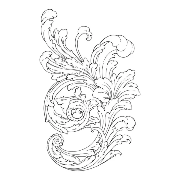 Decorative Baroque Ornament Element Vector Illustration — Stockvektor