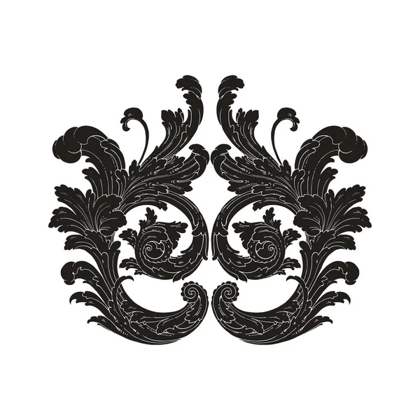 Dekoratif Barok Süsleme Ögesi Vektör Illüstrasyonu — Stok Vektör
