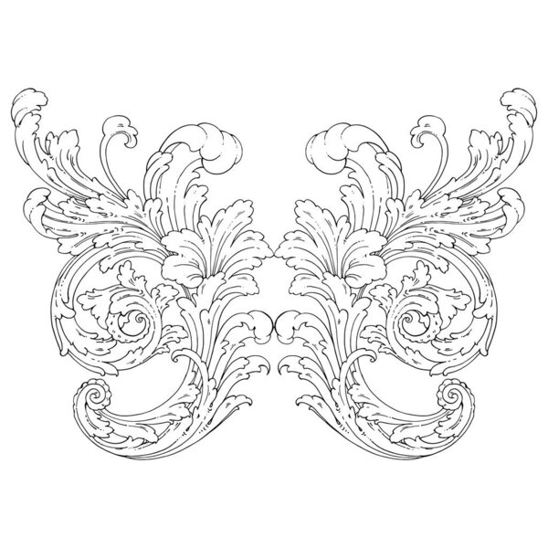 Декоративный элемент барокко, векторная иллюстрация
