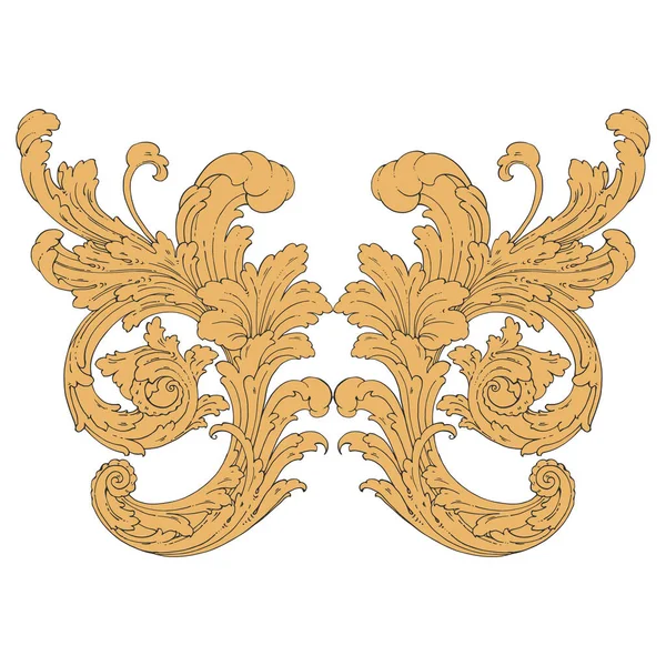 Decorative Baroque Ornament Element Vector Illustration — Stockvektor