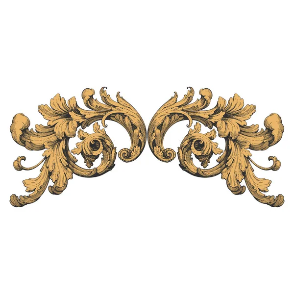 Decorative Baroque Ornament Element Vector Illustration — Stockvektor