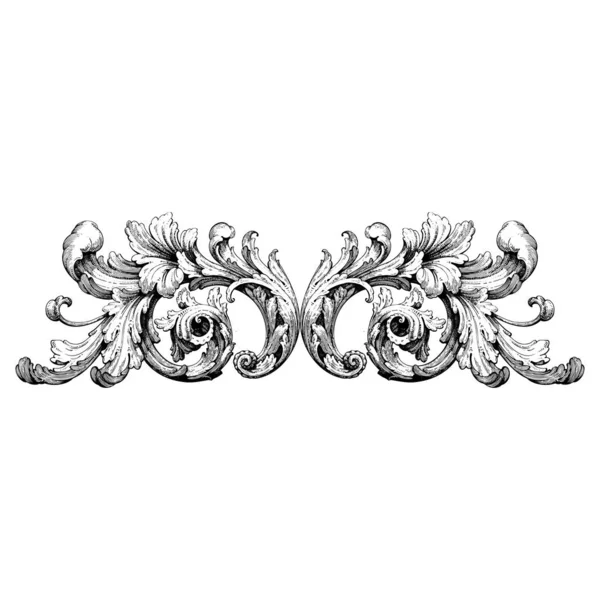 Dekoratív Barokk Díszítő Elem Vektor Illusztráció — Stock Vector