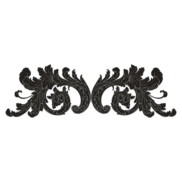 Decorative Baroque Ornament Element Vector Illustration — Stockvektor