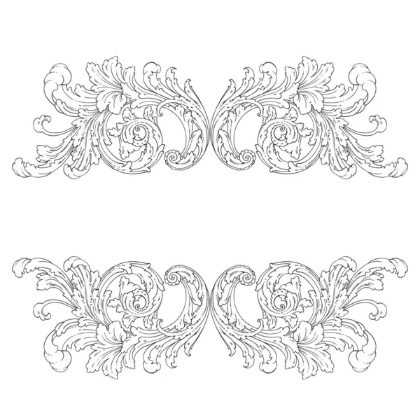 Decorative Baroque Ornament Element Vector Illustration — Image vectorielle