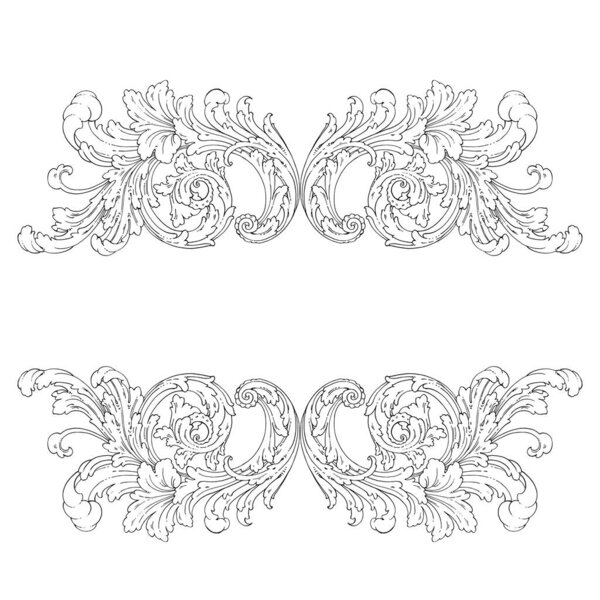 Декоративный элемент барокко, векторная иллюстрация