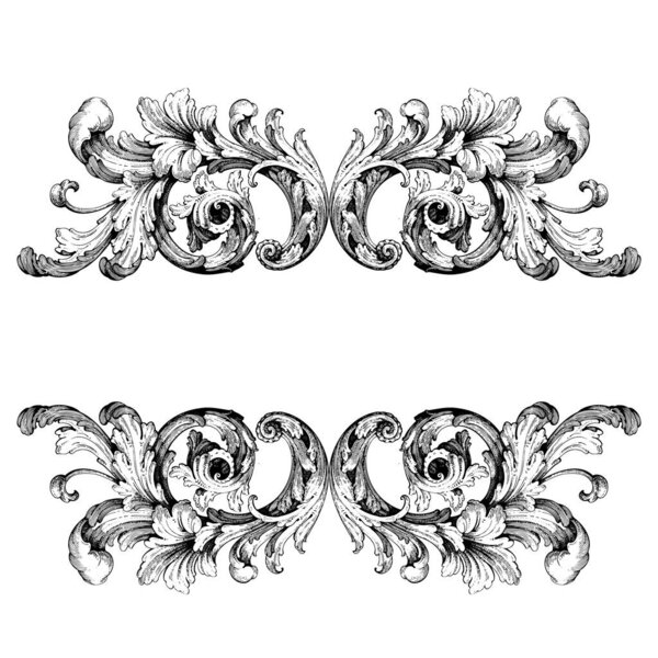 Декоративный элемент барокко, векторная иллюстрация