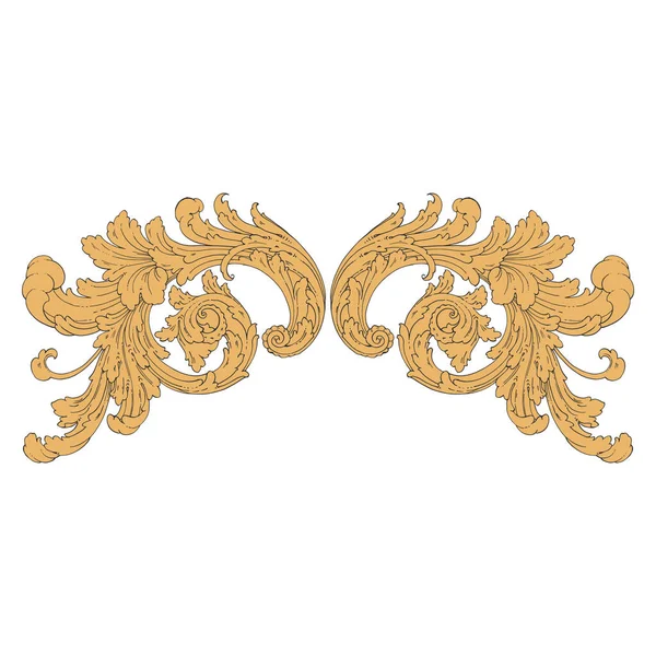 Decorative Baroque Ornament Element Vector Illustration — Vector de stock