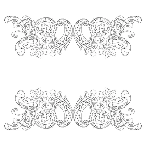 Decorative Baroque Ornament Element Vector Illustration — Archivo Imágenes Vectoriales