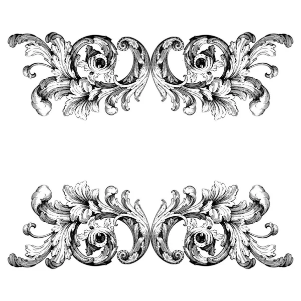 Decorative Baroque Ornament Element Vector Illustration — Stock Vector