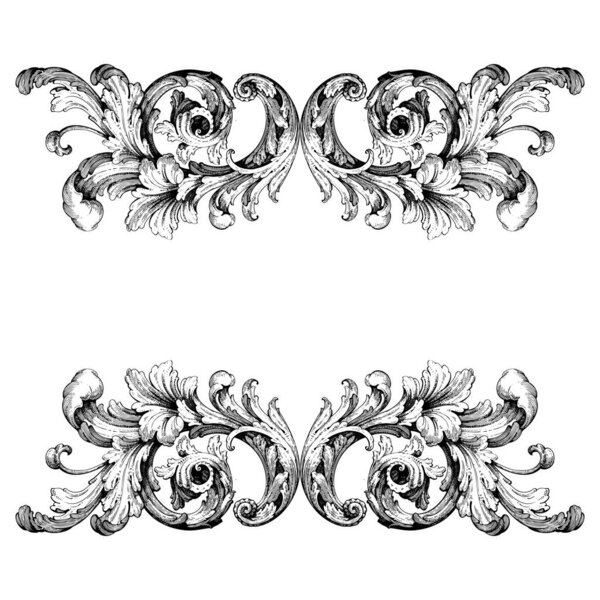 Декоративный элемент барокко, векторная иллюстрация