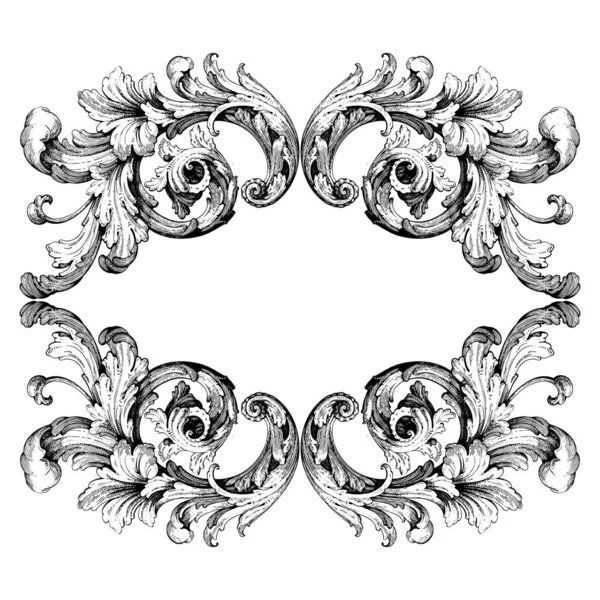 Декоративний Елемент Орнаменту Бароко Векторні Ілюстрації — стоковий вектор