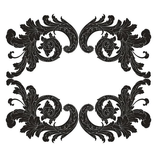 Decorative Baroque Ornament Element Vector Illustration — Vector de stock