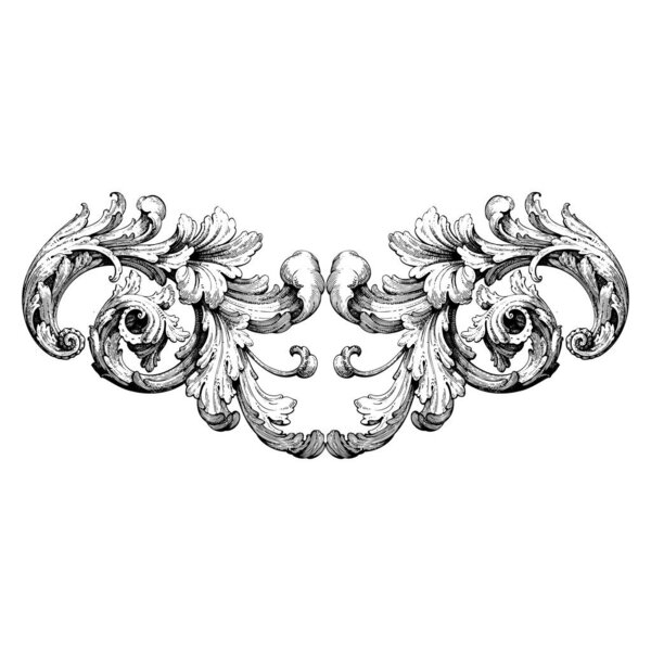 Декоративный элемент барокко, векторная иллюстрация