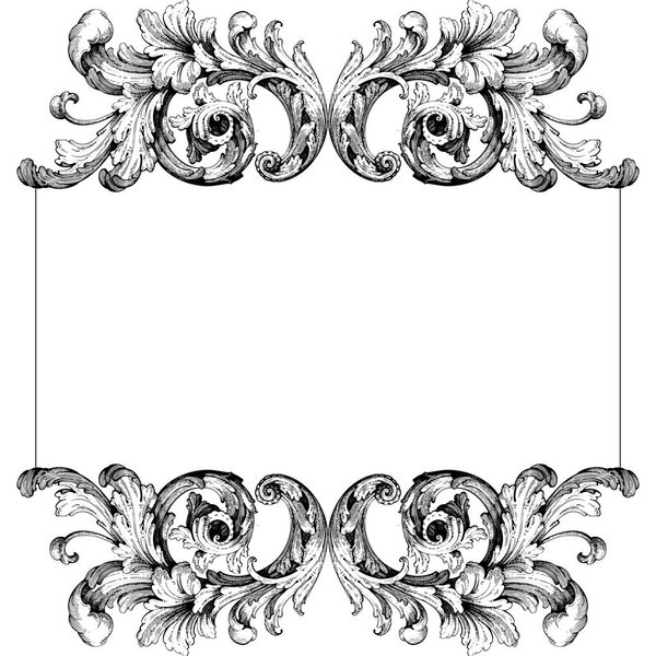 Декоративный элемент барокко, векторная иллюстрация