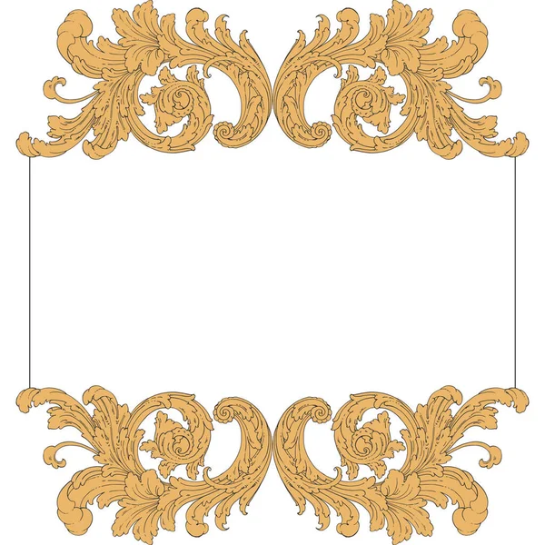 Decorative Baroque Ornament Element Vector Illustration — Stock Vector