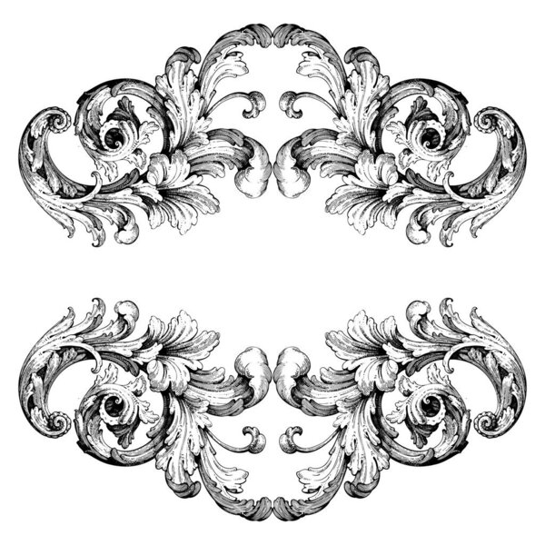 Декоративный элемент барокко, векторная иллюстрация
