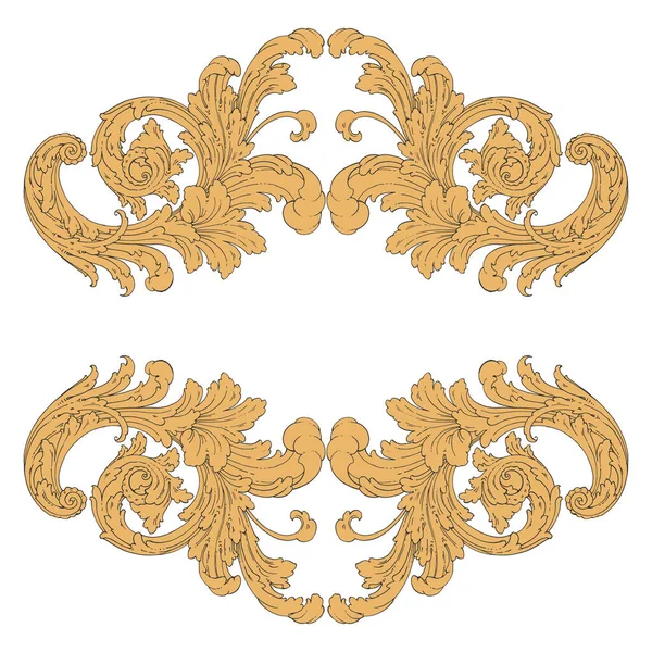 Dekoratif Barok Süsleme ögesi, vektör illüstrasyonu
