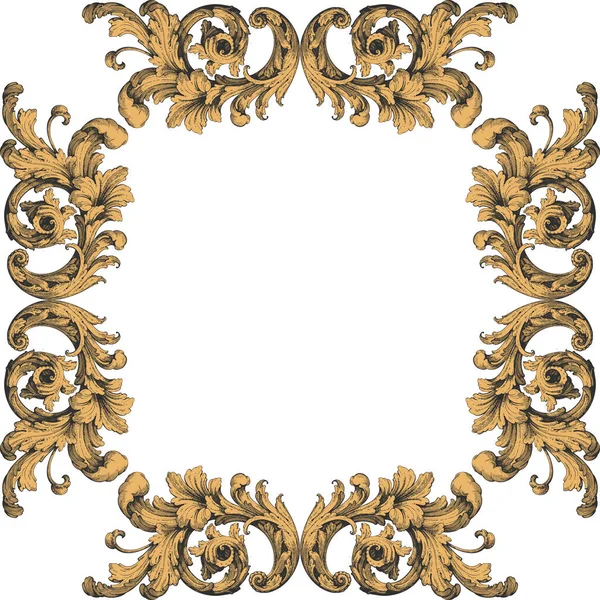 Decorative Baroque Ornament Element Vector Illustration — Stock Vector
