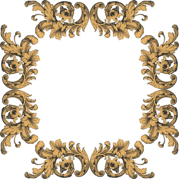 Decorative Baroque Ornament Element Vector Illustration — Vetor de Stock