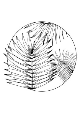 Tropical leaves Abstract Hand Painted Illustrations for Wall Decoration, Postcard, Social Media Banner, Brochure Cover Design Background. Modern Abstract Painting Artwork. Vector Pattern