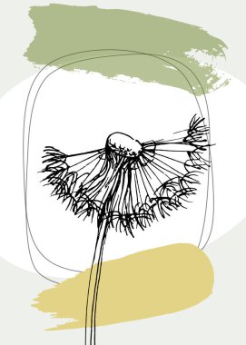 Hand drawn Dandelion Isolated botanical flower, leaves. Black and white engraved sketch ink art. Leaf plant botanical garden floral foliage. Wildflower drawing leaf illustration element. Sketch drawing