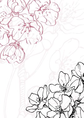 Sakura Abstract Hand Painted Illustrations for Wall Decoration, Postcard, Social Media Banner, Brochure Cover Design Background. Modern Abstract Painting Artwork. Vector Pattern