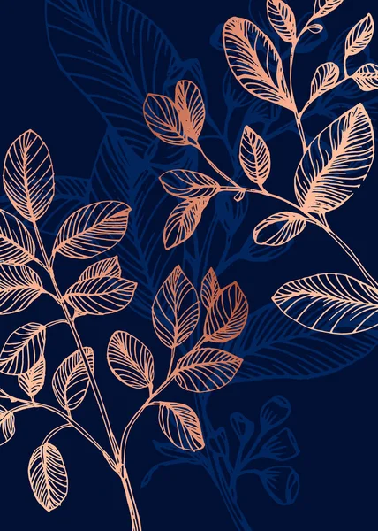 Набір Абстрактних Ілюстрацій Eucalyptus Hand Painted Illustrations Прикраси Стін Мінімалістична — стоковий вектор