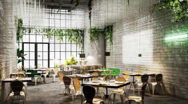 Lokanta içinin 3D görüntüsü