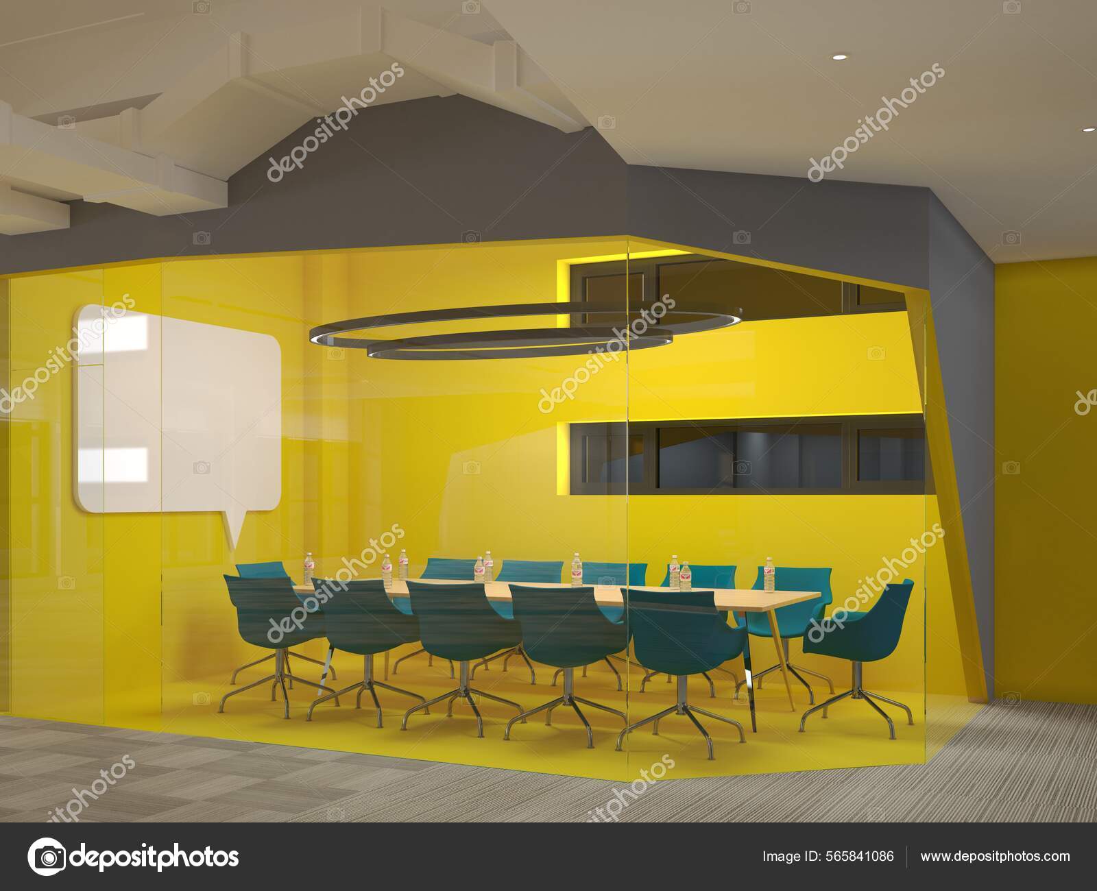 Render Modern Office Front Desk Meeting Room Stock Photo by ©mtellioglu