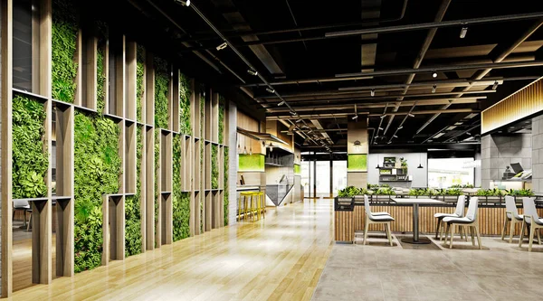 Lokanta içinin 3D görüntüsü