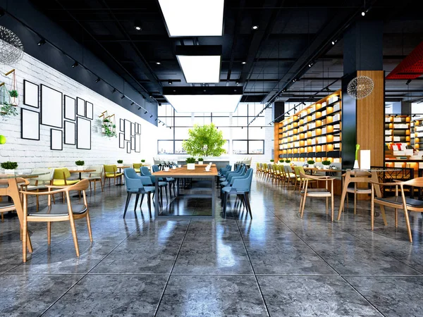 Renderização Restaurante Café Interior — Fotografia de Stock