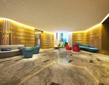 Girişteki lobinin 3D görüntüsü