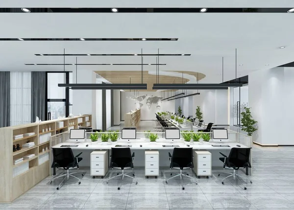 Renderen Moderne Werkruimte Kantoor Interieur — Stockfoto