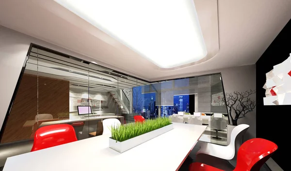 Render Modern Working Office — Stock Photo, Image