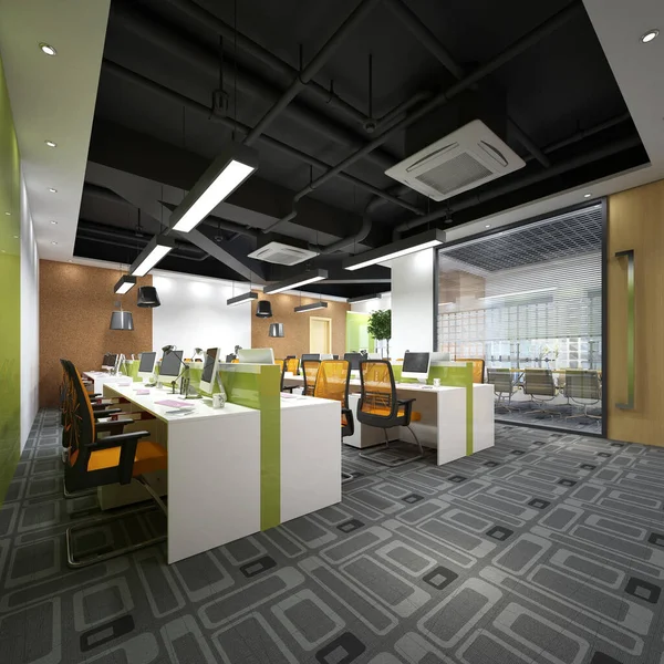 Rendering Moderno Ufficio Lavoro — Foto Stock